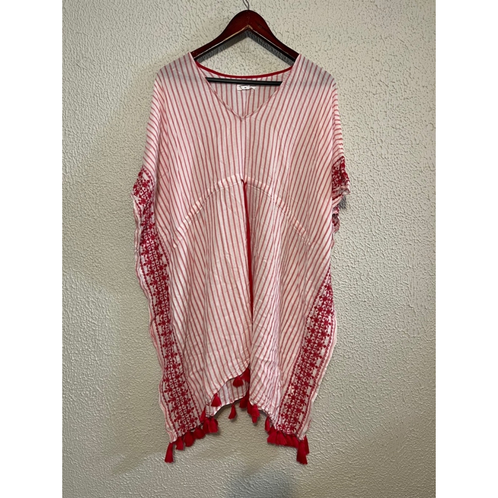 Velvet by Graham & Spencer Red and White Striped Swim Coverup